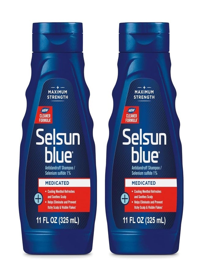 Selsun Blue Medicated Anti-dandruff Shampoo with Menthol, 11 fl. oz., Maximum Strength, Selenium Sulfide 1% (Pack of 2) - Image 1